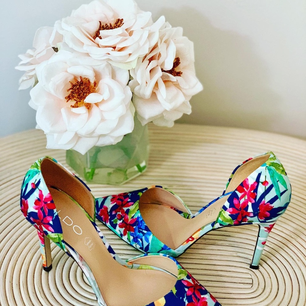 Aldo floral pointed-toe heels